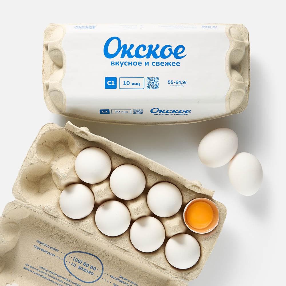 Куриное яйцо Окское, С1, белое  10 шт